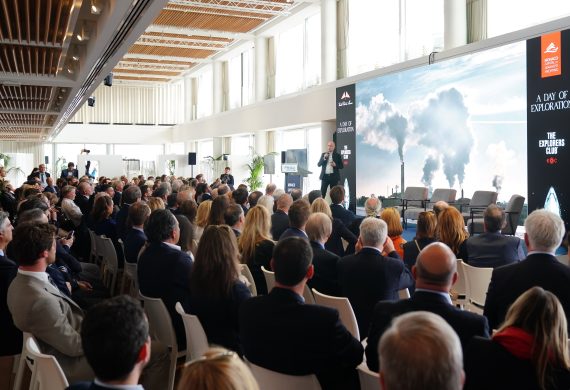 delagation a day of exploration Bertrand Piccard during the economic Symposium " a Day of Exploration " planned for the Ocean week at Yacht Club de Monaco , Thursday, March 21, 2024. Economy - (Photo by Spada/LaPresse)