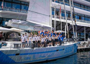 Malizia Explorer, le nouveau voilier de recherche scientifique, baptisé au Yacht club de Monaco