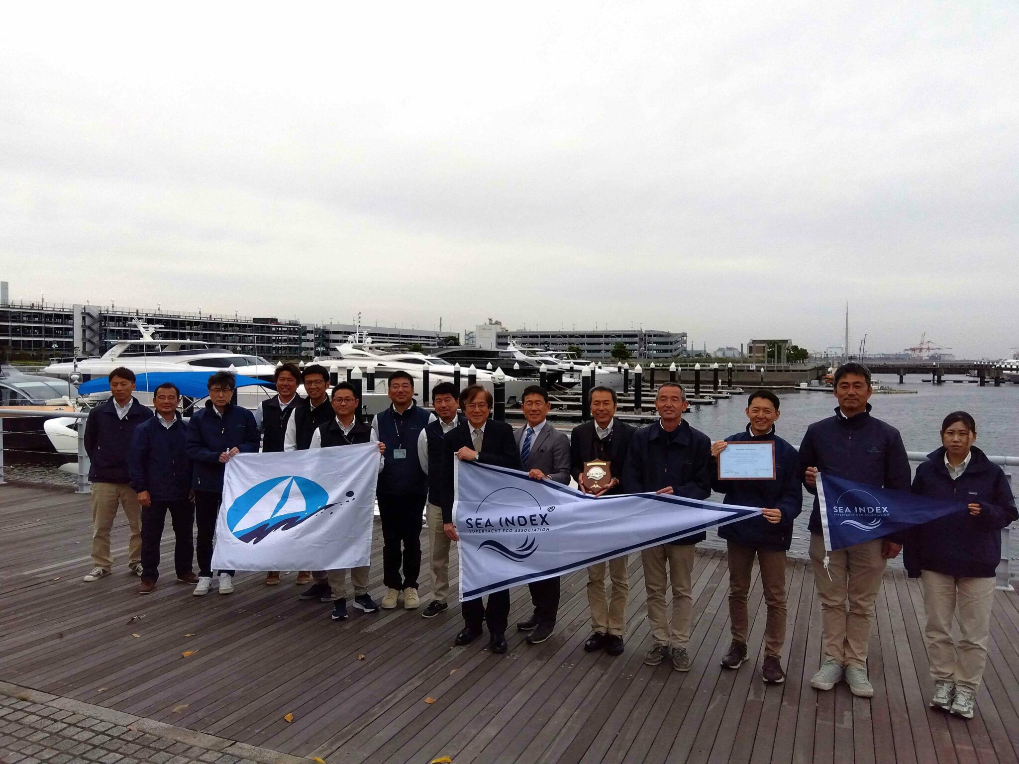Photo Credits ©Japan Marina Beach Association The SEA Index® flag flying at Yokohama Bayside Marina in Japan. BD