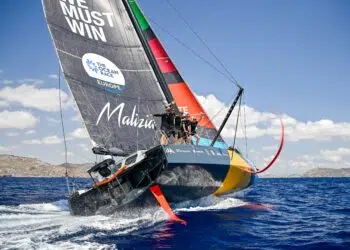 Team Malizia, skippered by Boris Herrmann, 5th place of Leg 2 during The Ocean Race Europe 2025 in Cartagena, Spain on August 23, 2025. (Photo by Jean-Louis Carli / The Ocean Race Europe 2025)